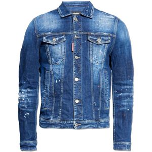 Dsquared2, Heren, Jassen, Blauw, Maat: M Katoen,