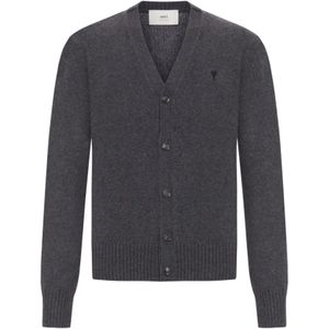 Ami Paris, Heren, Truien, Grijs, Maat: S Kasjmier,