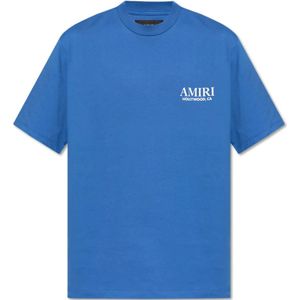 Amiri, Heren, Tops, Blauw, Maat: L Katoen,