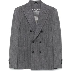 Circolo 1901, Heren, Jassen, Grijs, Maat: M Fleece,