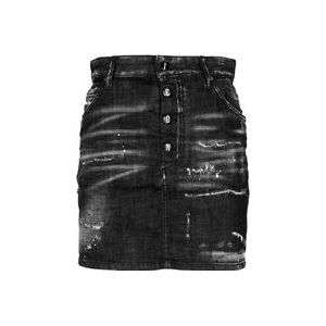 Dsquared2 Denim Rok , Black , Dames , Maat: S