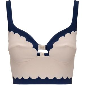 Elisabetta Franchi, Dames, Tops, Veelkleurig, Maat: S Satijn,