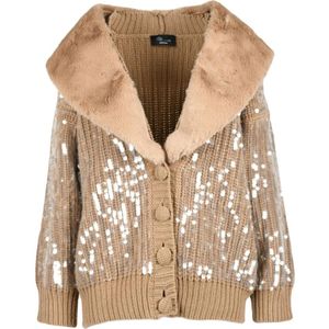 Blumarine, Dames, Truien, Bruin, Maat: XS Wol,