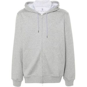 Brunello Cucinelli, Heren, Sweatshirts & Hoodies, Grijs, Maat: XL Katoen,
