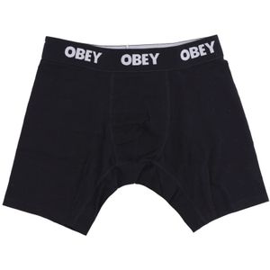 Obey, Heren, Ondergoed, Zwart, Maat: S Katoen,