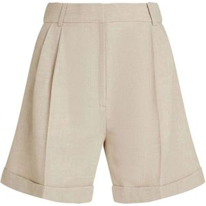Tommy Hilfiger, Dames, Korte broeken, Beige, Maat: XS Linnen,