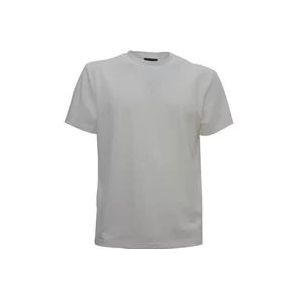 Peuterey Witte T-shirt met geribbelde halslijn , White , Heren , Maat: XL