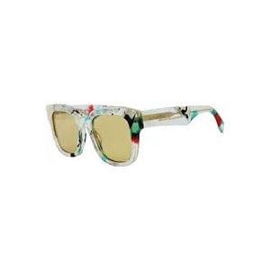 Gucci Gemarmerde Vierkante Zonnebril , Multicolor , unisex , Maat: ONE Size