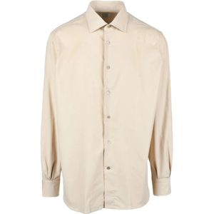 Mazzarelli, Heren, Overhemden, Beige, Maat: 4XL Katoen,