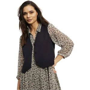 IN Front, Dames, Jassen, Zwart, Maat: S Poliester,