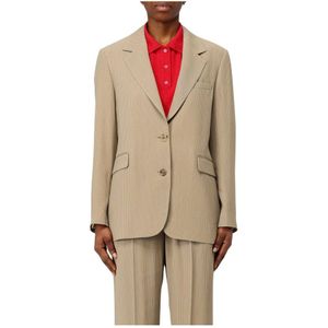 Golden Goose, Dames, Jassen, Beige, Maat: 3XS Leer,