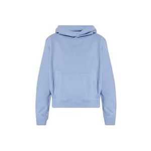 Woolrich Hoodie met geborduurd logo , Blue , Dames , Maat: L