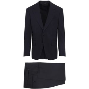 Tom Ford, Heren, Pakken, Blauw, Maat: L Wol,