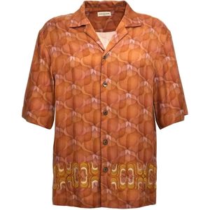 Dries Van Noten, Heren, Overhemden, Bruin, Maat: S Viscose,