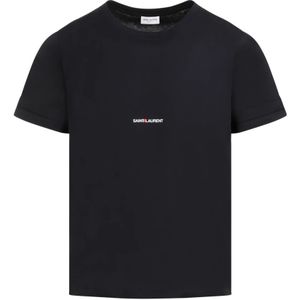 Saint Laurent, Heren, Tops, Zwart, Maat: M Katoen,