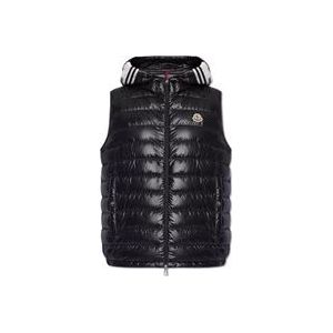 Moncler Klei gewatteerd vest , Black , Heren , Maat: XL