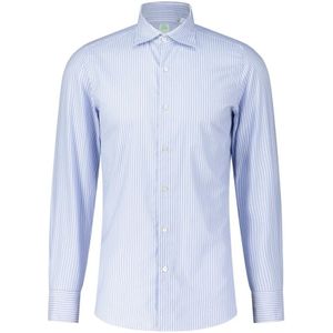 Finamore, Heren, Overhemden, Blauw, Maat: L Katoen,