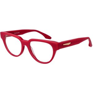Trussardi - Panto Optisch Montuur - Rood - Acetaat - Dames