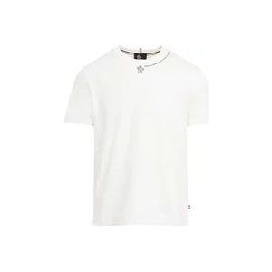 Moncler Crème Korte Mouw T-shirt , White , Heren , Maat: L