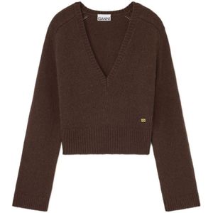Ganni, Dames, Truien, Bruin, Maat: 2XS Wol,