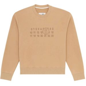 MM6 Maison Margiela, Dames, Sweatshirts & Hoodies, Beige, Maat: L Katoen,