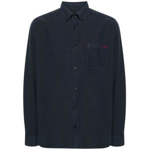 A.p.c., Heren, Overhemden, Blauw, Maat: M Katoen,