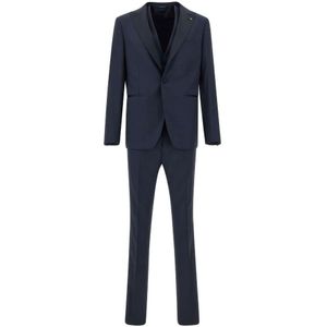 Tagliatore, Heren, Pakken, Blauw, Maat: 2XL Wol,