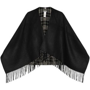 Burberry Wollen Poncho , Black , Dames , Maat: ONE Size