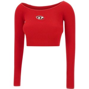 Diesel, Dames, Truien, Rood, Maat: S Viscose,