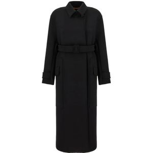 Max Mara, Dames, Mantels, Zwart, Maat: S Wol,