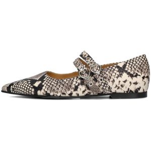 Toral - Coeur Ballerina's - Zwart - Slangenprint - Leren Interieur