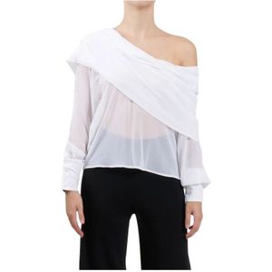 Pinko, Dames, Blouses & Shirts, Wit, Maat: XS Poliester,