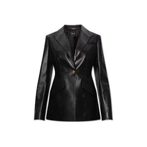 Versace Leren blazer , Black , Dames , Maat: S
