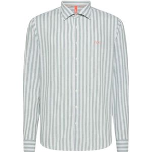 Sun68, Heren, Overhemden, Groen, Maat: XL