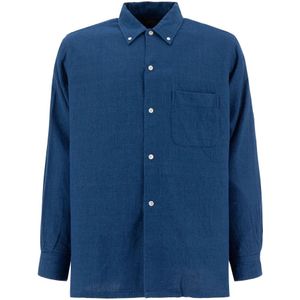 Beams Plus, Heren, Overhemden, Blauw, Maat: L Katoen,