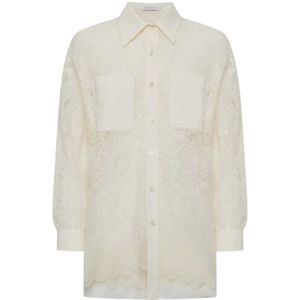 Simona Corsellini, Dames, Blouses & Shirts, Beige, Maat: XS