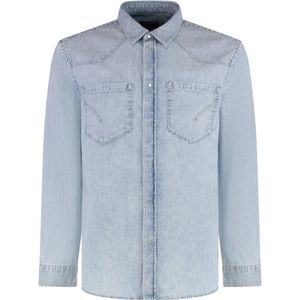 Dondup, Heren, Overhemden, Blauw, Maat: S Denim,