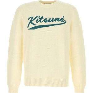 Maison Kitsuné, Heren, Sweatshirts & Hoodies, Beige, Maat: XL Katoen,