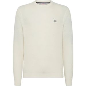 Sun68 - Cotton Knit Crew Neck Sweater - Wit - Heren - Pullover