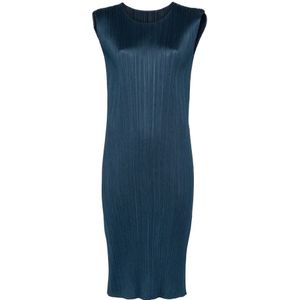 Issey Miyake, Dames, Jurken, Blauw, Maat: M