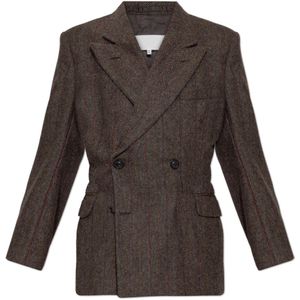 Maison Margiela, Dames, Jassen, Bruin, Maat: XS Wol,
