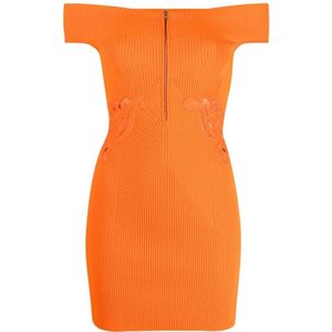 Self Portrait, Dames, Jurken, Oranje, Maat: M Poliester,