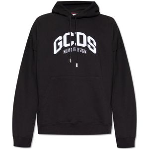 Gcds, Heren, Sweatshirts & Hoodies, Zwart, Maat: M Katoen,
