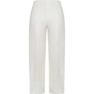 Peuterey Witte Linnen Broek Rechte Pijp , White , Dames , Maat: S