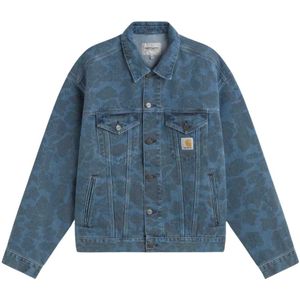 Carhartt Wip, Heren, Jassen, Blauw, Maat: M Katoen,
