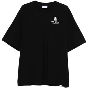 Off White, Heren, Tops, Zwart, Maat: L Katoen,
