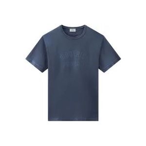 Woolrich T-Hemden , Blue , Heren , Maat: S