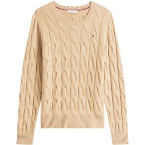 Tommy Hilfiger - Soft Wool Cable C-Nk - Vest - Beige - Wol