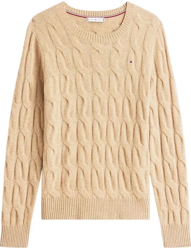 Tommy Hilfiger - Soft Wool Cable C-Nk - Vest - Beige - Wol