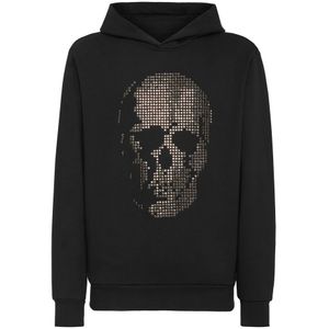 Philipp Plein, Heren, Sweatshirts & Hoodies, Zwart, Maat: XS Katoen,